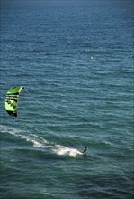 Kitesurfer at the Playa Arenal Bol beach of Calpe