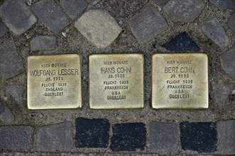 Stolpersteine memorial plaques to fled Jews