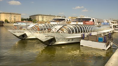 Excursion boats on Moskva River