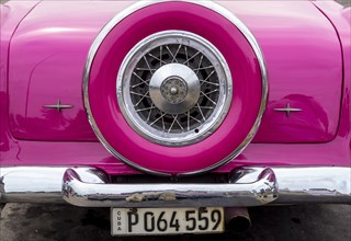 Pink convertible taxi