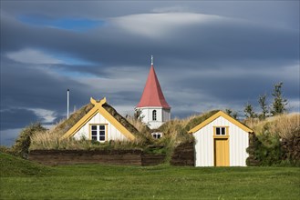 Church and sod houses