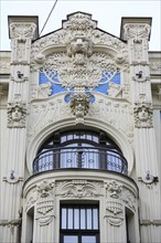 Art Nouveau facade of the house Alberta iela 8 or Albert Street 8