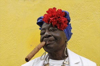 Woman with a cigar