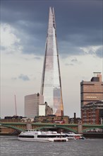 View over the River Thames on The Shard skyscraper by architect Renzo Piano