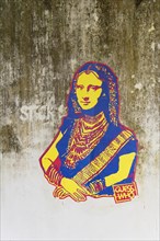 Leonardo da Vinci's Mona Lisa wearing an Indian Sari from the series Guess Who