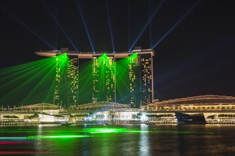 Laser show at the Marina Bay Sands Hotel