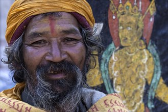 Sadhu with a painted face