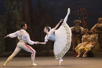 Performance of the ballet Coppelia with Shiori Kase as Swanilda and Yonah Acosta as Franz