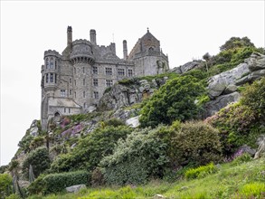 Back side with part of the garden of St. Michael's Mount