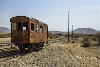 Old coach of the Italian railway from Massawa to Asmarra