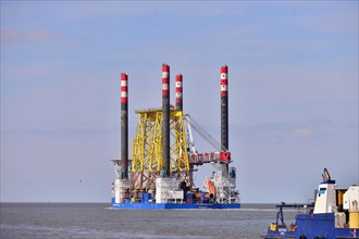 Jacket components for offshore wind turbines on specialised vessel Victoria Matthias
