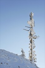 Radio mast on Wallenberg mountain in winter