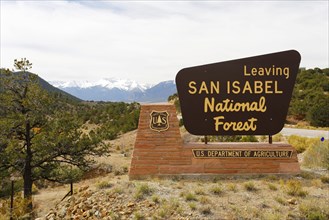 Sign ""Leaving San Isabel National Forest