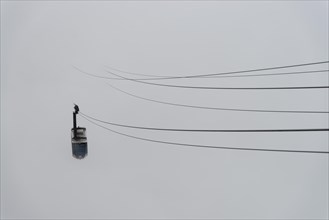 Karwendelbahn cable car in the fog