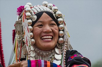 Traditionally dressed woman from the Akha people