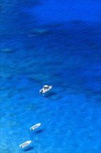 Boats in the aquamarine water
