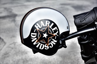 Safety helmet with the inscription Harley Davidson