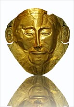 16th century BC gold death mask known as the ""Mask of Agamemnon"" from Grave V
