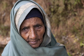 Old Nepalese woman with headscarf