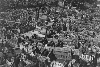Historical aerial view of Nuremberg in 1936