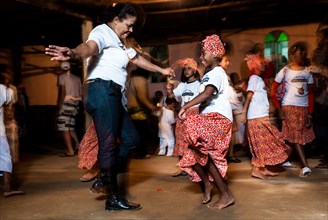 Woman and children dancing at the Jongo Festival in Quilombo Sao Jose da Serra