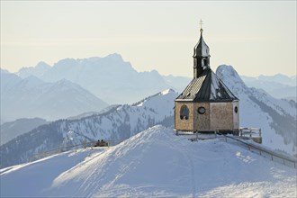 Chapel on Wallberg mountain in winter