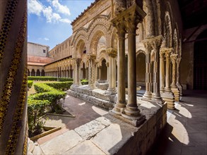 Cloister with ornate pillars