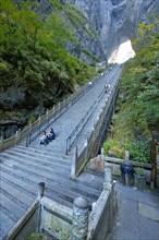 Steep staircase with 900 steps to Heaven's Gate