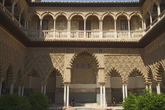 Moorish courtyard in the Alcazar of Seville