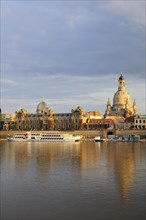 View across the Elbe River of the Dresden Academy of Fine Arts and Dresden Frauenkirche