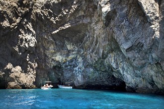 Boats off the Blue Grotto