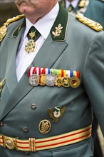 Uniform with medals from shooting club