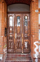 Entrance with graffiti