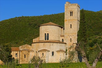 Abbey of Sant'Antimo in the Tuscan landscape