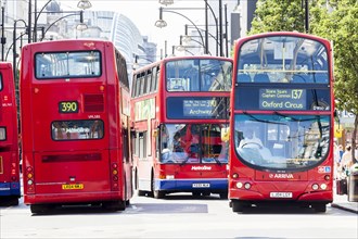 Double-decker buses in Oxford Street