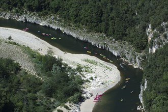Canoeing on the Ardeche river