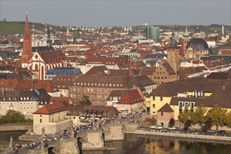 Overview of Wurzburg with the Old Main Bridge