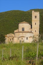 Abbey of Sant'Antimo in the Tuscan landscape