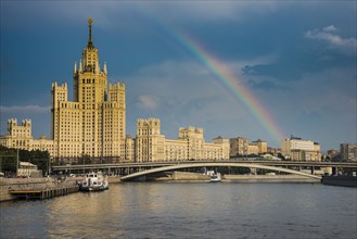 Stalin Tower with a rainbow