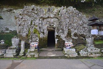 The 1100-year-old elephant grotto in the elephant cave temple Goa Gajah