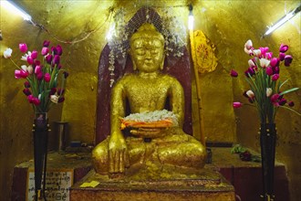 Gilded Buddha in the Shwezigon Pagoda