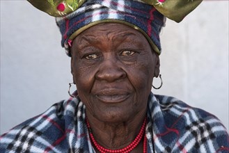 Herero woman wearing typical hat