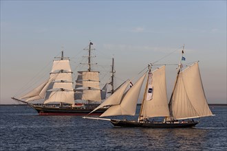 Tall ships Scythia and Stad Amsterdam during an evening sail
