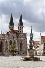 Old Town Square with Marienbrunnen fountain and Martini Church