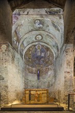 Projection of the frescoes in the Romanesque church of Sant Climent de Taull