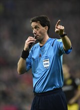 Referee Manuel Grafe whistles for a free kick