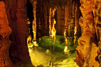 Katerloch stalactite cave with pond