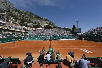 Center Court of the Monte Carlo Country Club during the 2014 Monte-Carlo Rolex Masters tennis tournament