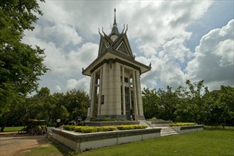 Memorial Stupa to the prisoners murdered by the Communist or Maoist Khmer Rouge in Choeung Ek