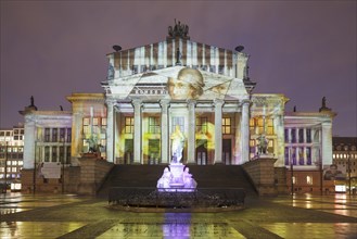 The Festival of Lights 2014 with the Konzerthaus concert hall on Gendarmenmarkt square